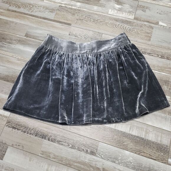 Bird By Juicy Couture Gray Velvet Mini Skirt Size Large - Picture 2 of 6